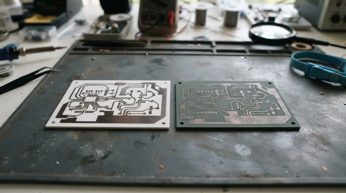 Alumina and aluminum nitride DBC substrates compared side by side
