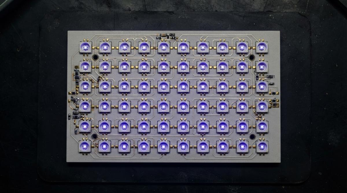 Multi-emitter UV LED array on a ceramic AlN panel