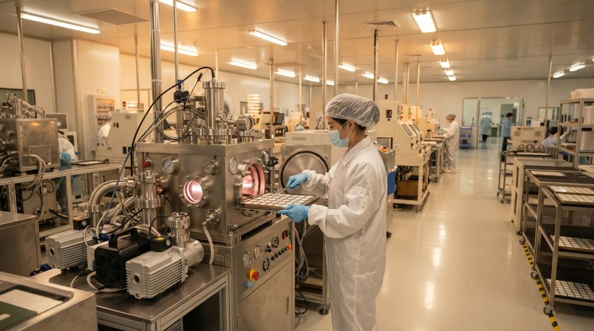 Thin-film sputtering equipment inside a ceramic PCB factory in China
