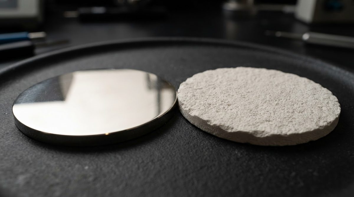Polished vs as-fired alumina 96% substrate surface comparison