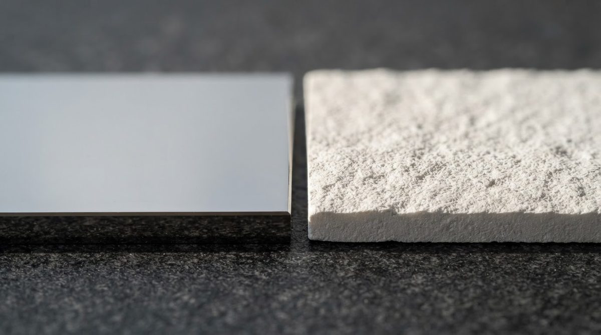 Polished vs. as-fired alumina substrate surface comparison