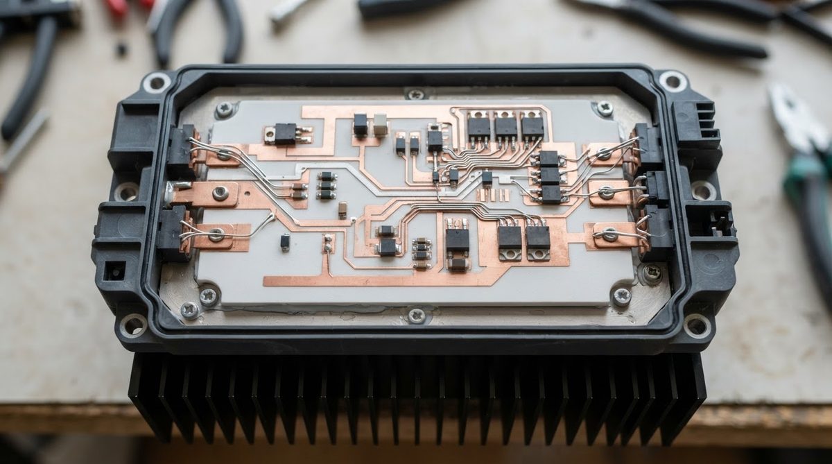 96% alumina substrate installed in a power electronics module with copper metallization