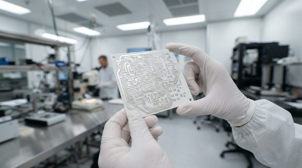 Thick-film metallised 96% alumina ceramic PCB with silver traces