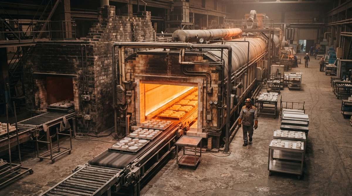High-temperature tunnel kiln used for sintering alumina ceramic substrates