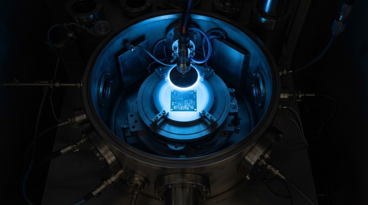 Ceramic substrate inside a thin film sputtering deposition chamber