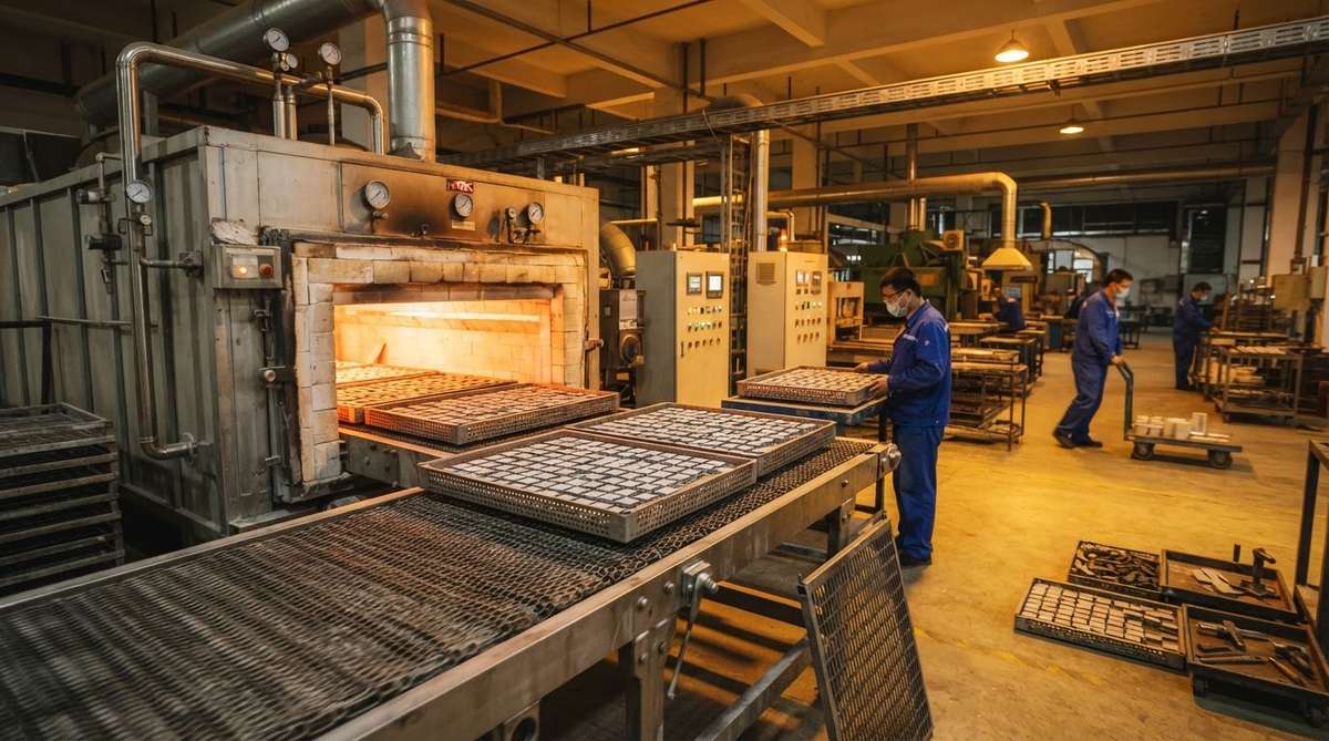 Sintering kiln inside a ceramic substrate factory in China