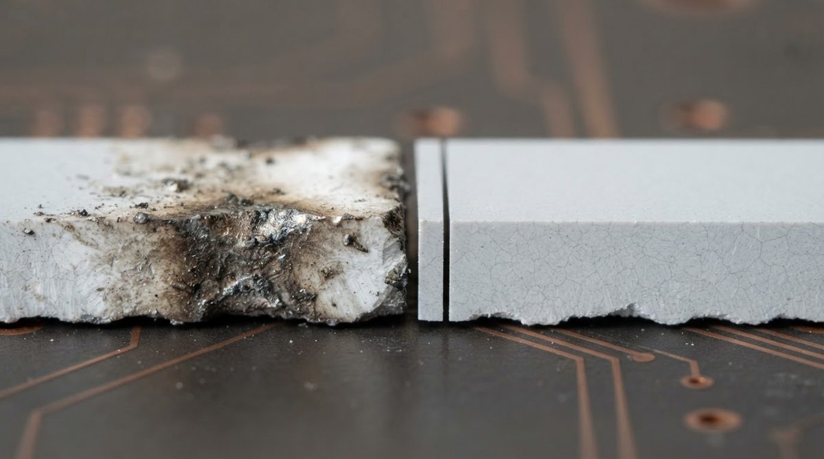 Comparison of CO₂ and UV laser cut edges on AlN ceramic