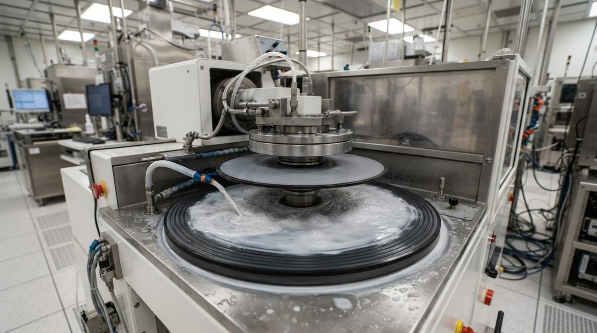 CMP polishing machine processing a ceramic substrate