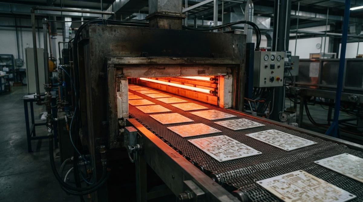 Nitrogen-atmosphere belt furnace used for firing thick film pastes on AlN substrates