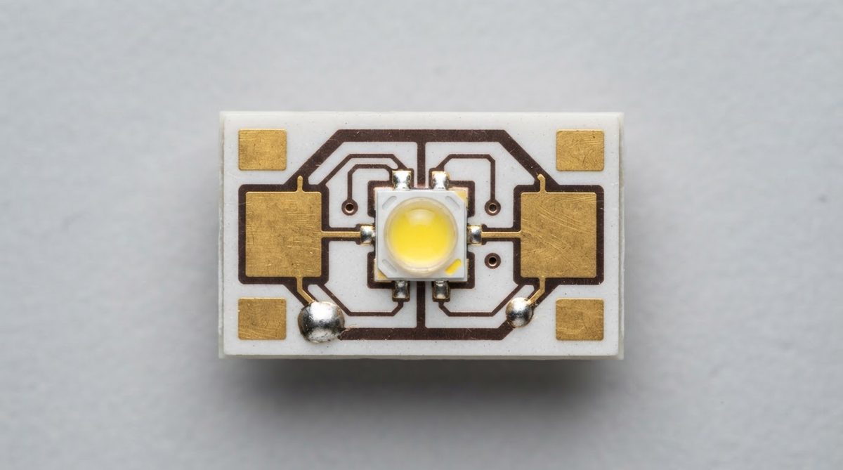 High-power LED die mounted on an AlN ceramic submount