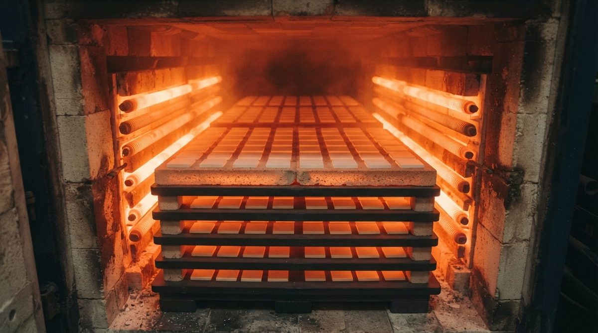 Aluminum nitride substrates inside a nitrogen sintering furnace