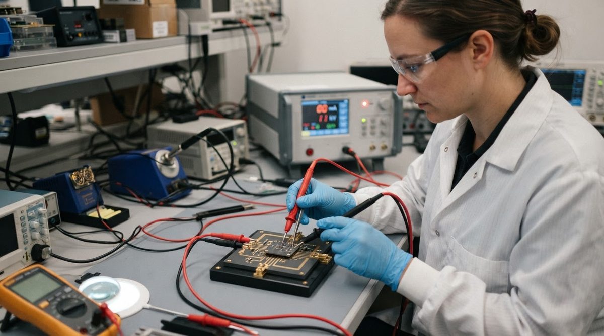 Hipot dielectric withstand testing of a ceramic PCB in a lab setting