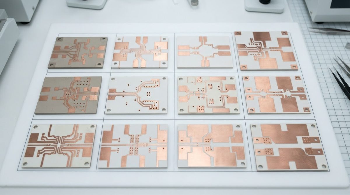 Ceramic power substrates with copper metallization ready for inspection