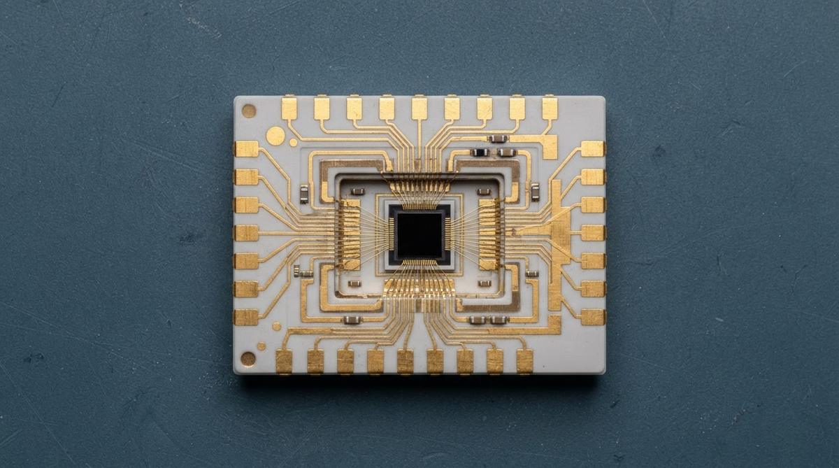 Finished HTCC ceramic package with nickel-gold plated bond pads