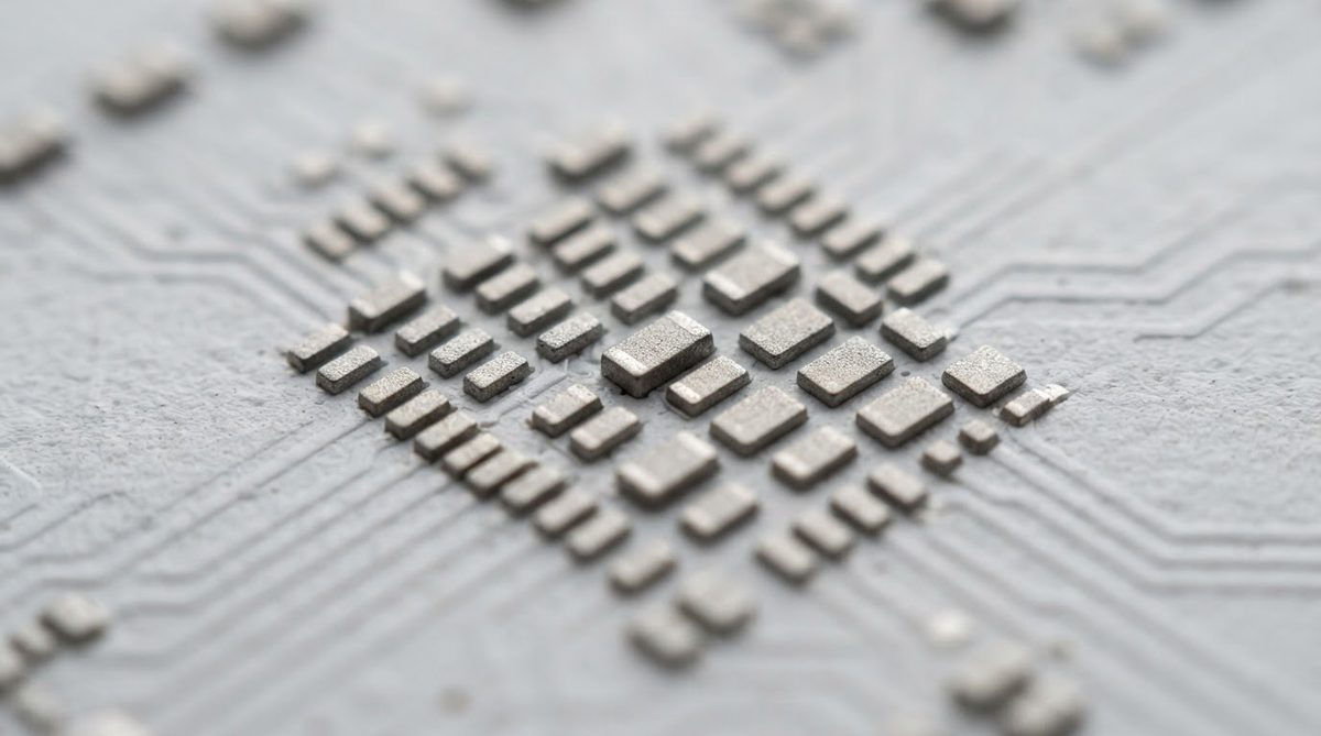 Flat immersion tin pads on a white alumina ceramic PCB substrate