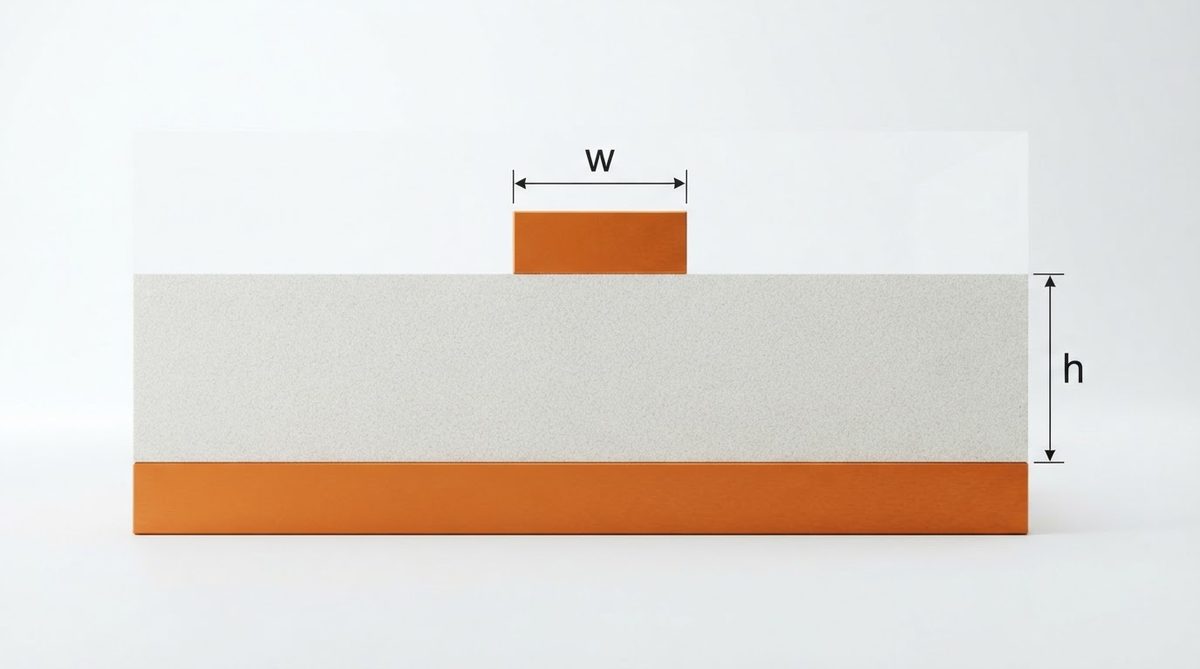 Cross-section diagram of a microstrip line on a ceramic substrate