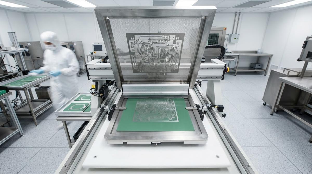 Screen printing silver paste onto LTCC green tapes during fabrication