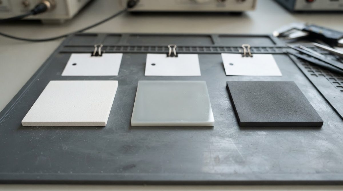 Three ceramic substrates compared: alumina, aluminum nitride, and silicon nitride