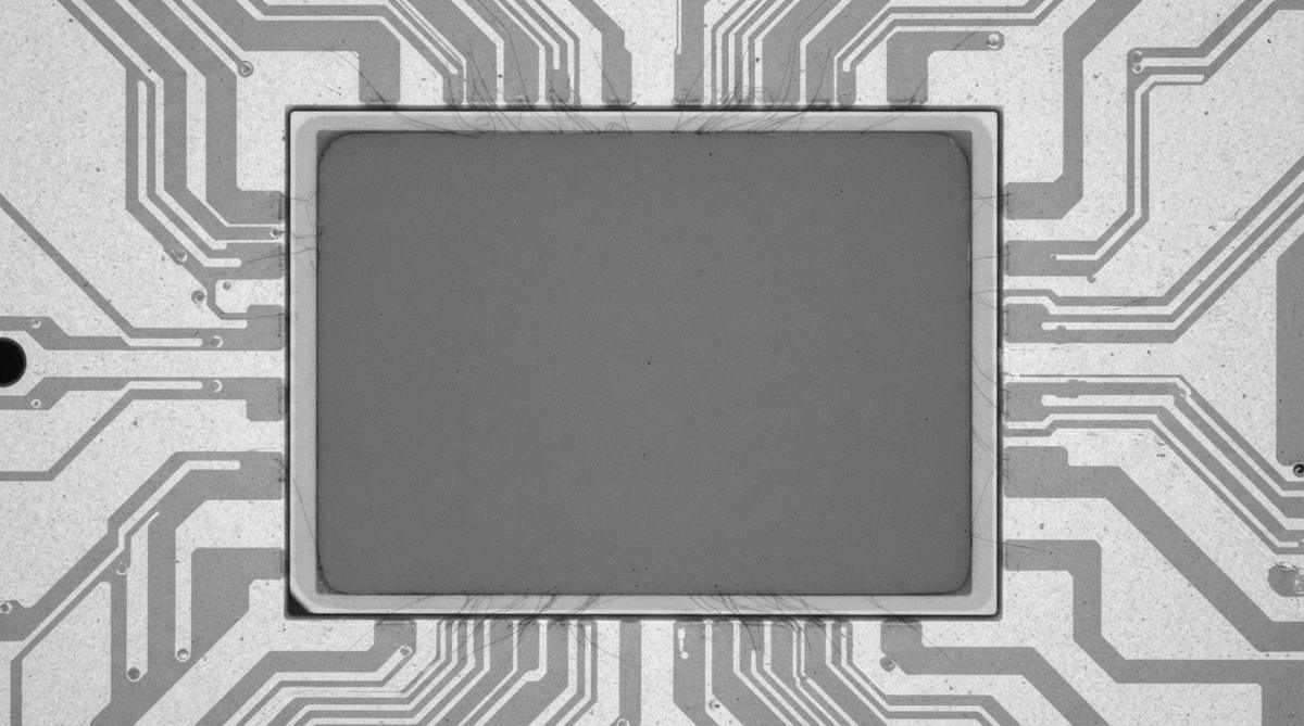 X-ray inspection of a die-attach solder joint on a ceramic substrate