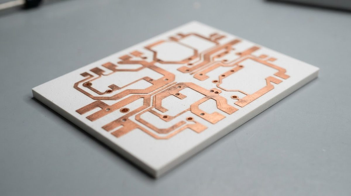 Ceramic power module substrate with no solder mask applied