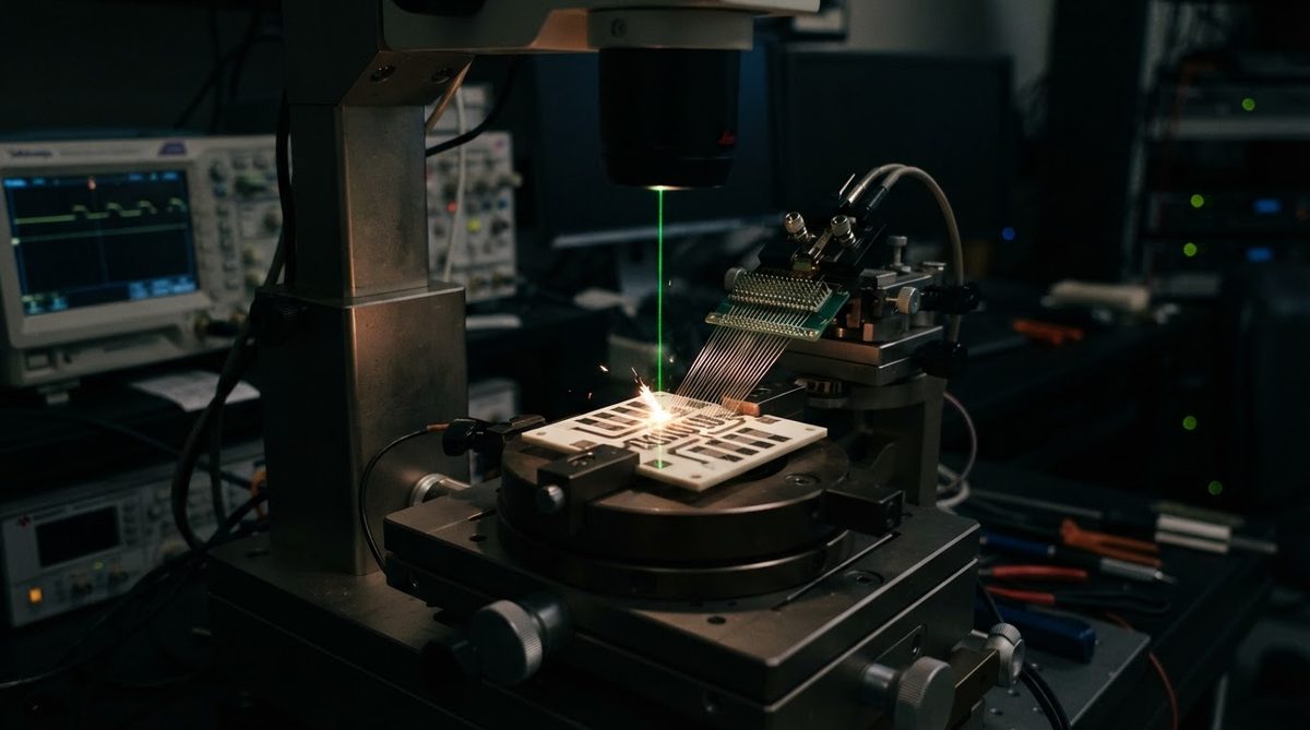 Laser trimming thick film resistors on a ceramic substrate for precision tuning