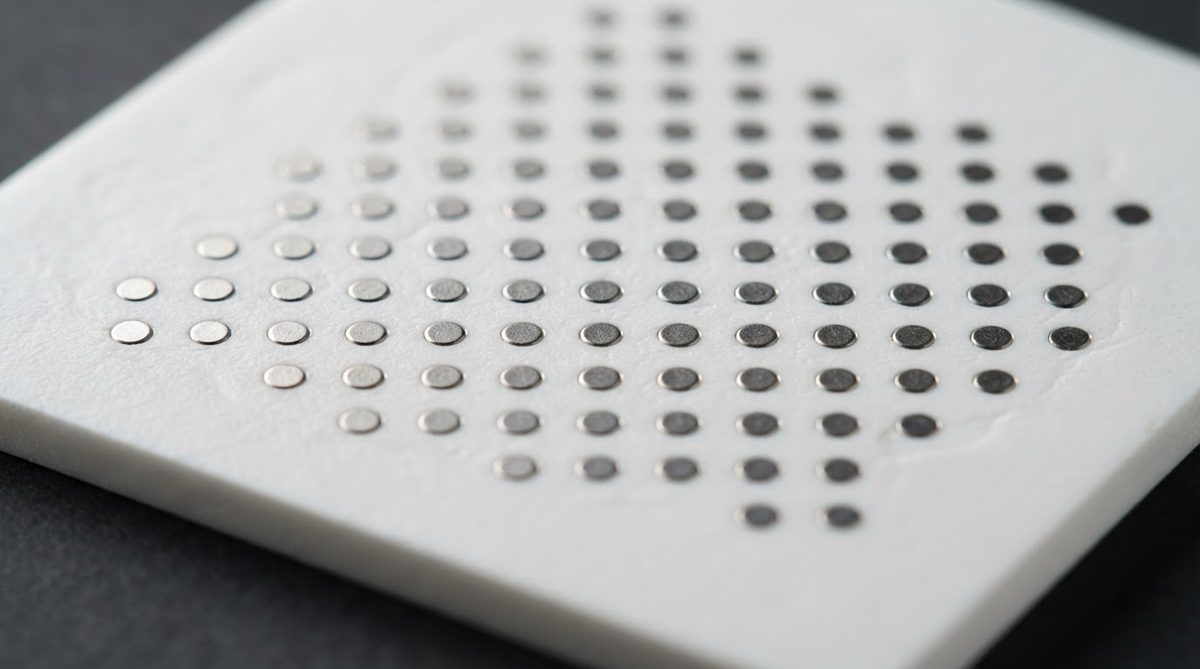 LTCC ceramic substrate with filled conductive vias on the surface