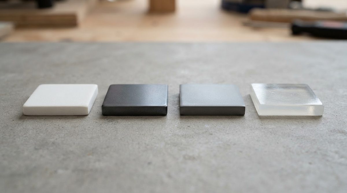 Four ceramic substrate types compared: alumina, aluminum nitride, silicon nitride, and fused quartz